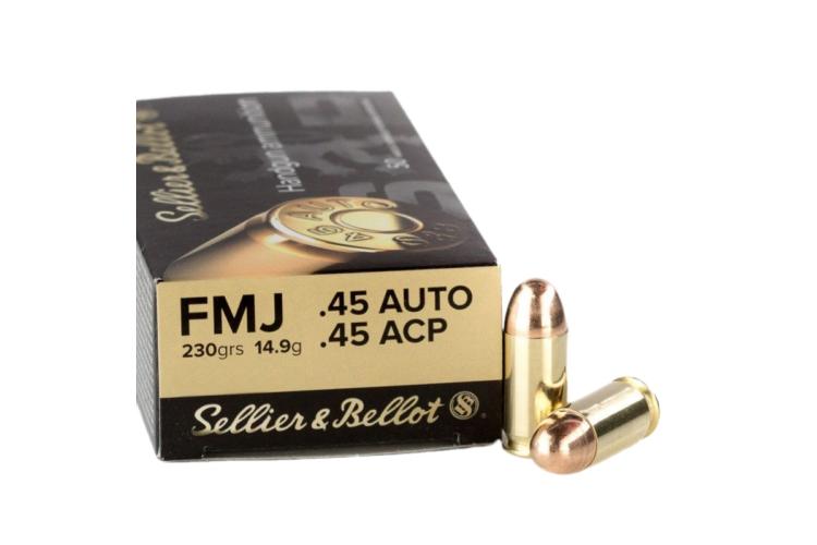 Náboje 45 AUTO / 45 ACP, FMJ, 230Gr, 14,9g, Sellier & Bellot, 50 ks