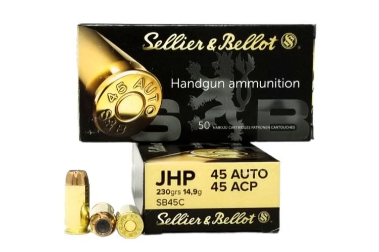 Náboje 45 AUTO / 45 ACP, JHP, 230Gr, 14,9g, Sellier & Bellot, 50 ks