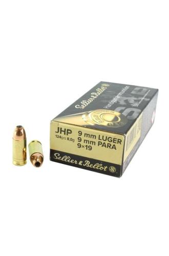 Střelivo 9mm Luger, JHP, 124Gr, 8g, Sellier & Bellot, 50 ks