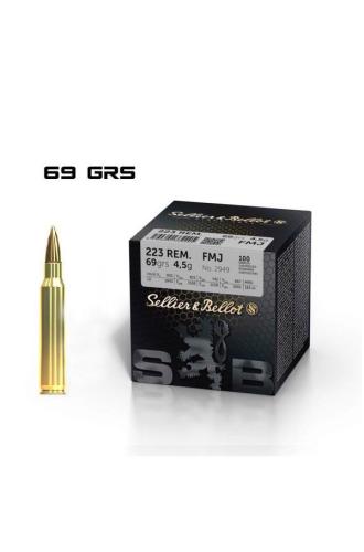 Puškové náboje .223 Rem. FMJ, 69 gr, balení 100 ks, Sellier & Bellot