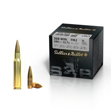 Náboj .308 WIN FMJ 180gr, Sellier & Bellot, balení 50 ks