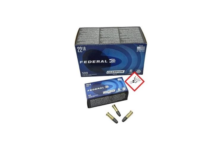 Malorážkové střelivo FEDERAL 22LR 40gr Solid LRN HV Champion