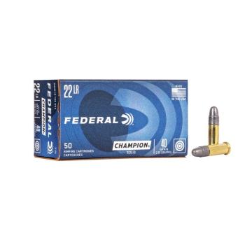 Malorážkové střelivo FEDERAL 22LR 40gr Solid LRN HV Champion, 50 ks