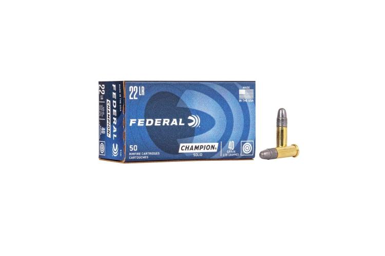 Malorážkové střelivo FEDERAL 22LR 40gr Solid LRN HV Champion, 50 ks