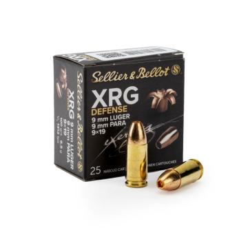Pistolový náboj 9mm Luger XRG Defense 100Gr, 6,5 g Sellier & Bellot - 25 ks
