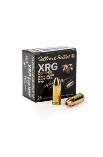 Pistolový náboj 9mm Luger XRG Defense 100Gr, 6,5 g Sellier & Bellot - 25 ks