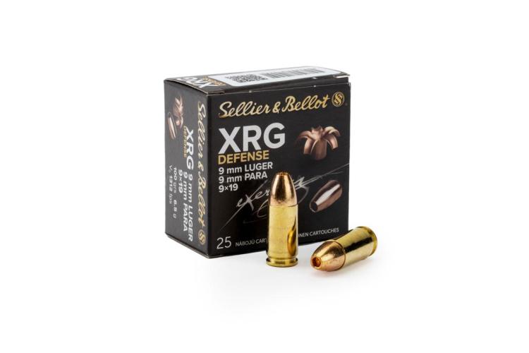 Pistolový náboj 9mm Luger XRG Defense 100Gr, 6,5 g Sellier & Bellot - 25 ks