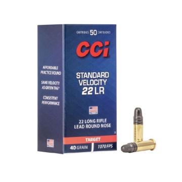 CCI Target Standard, .22LR, 40GR, 2,6g, LRN, malořážkové střelivo