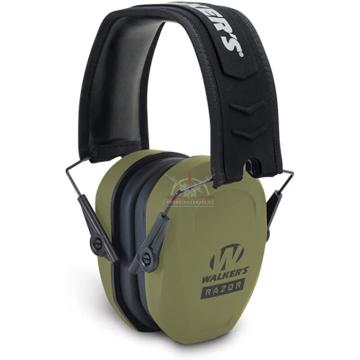 Pasivní střelecká sluchátka Walkers Razor Slim v olivově zelené barvě (OD Green) s nízkým profilem.