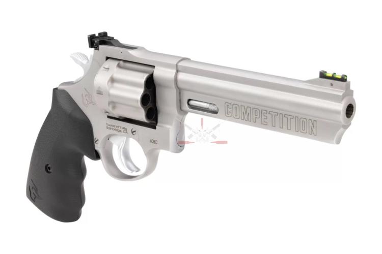 Nerezový osmiranný revolver Taurus 608 Competition s 6palcovou hlavní v ráži .357 Magnum.