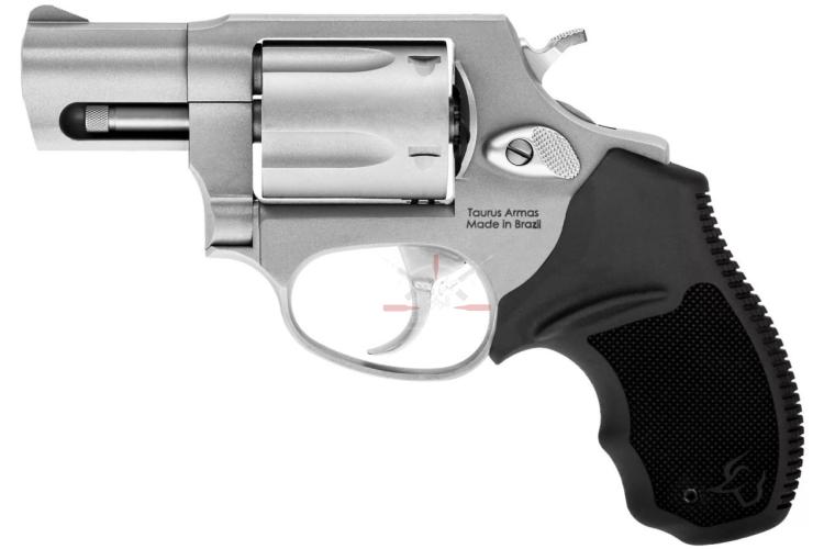 Nerezový pětiranný revolver Taurus Model 85S v ráži .38 Special s dvoupalcovou hlavní.