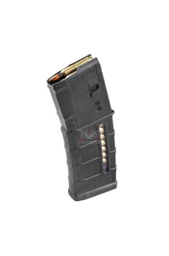 Černý polymerový zásobník Magpul PMAG M3 s průhledným oknem pro pušky AR15 na 30 nábojů.