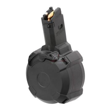 Černý bubnový zásobník Magpul PMAG D-50 EV9 pro samopal CZ Scorpion EVO na 50 nábojů.
