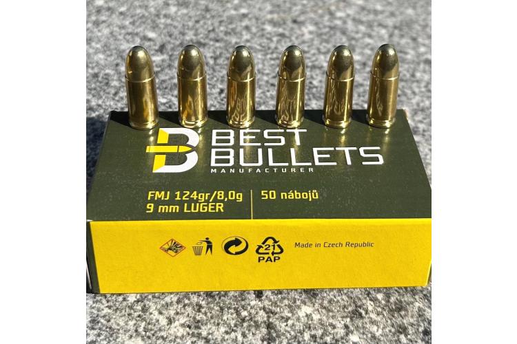 9 mm Luger FMJ 124grs Best Bullets - 50ks