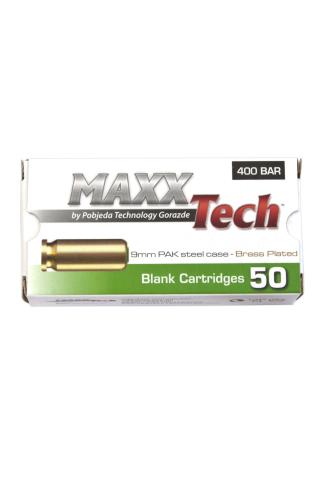 Startovací náboje 9mm pistole Pobjeda MAXX Tech, střelivo do plynové pistole - 50ks