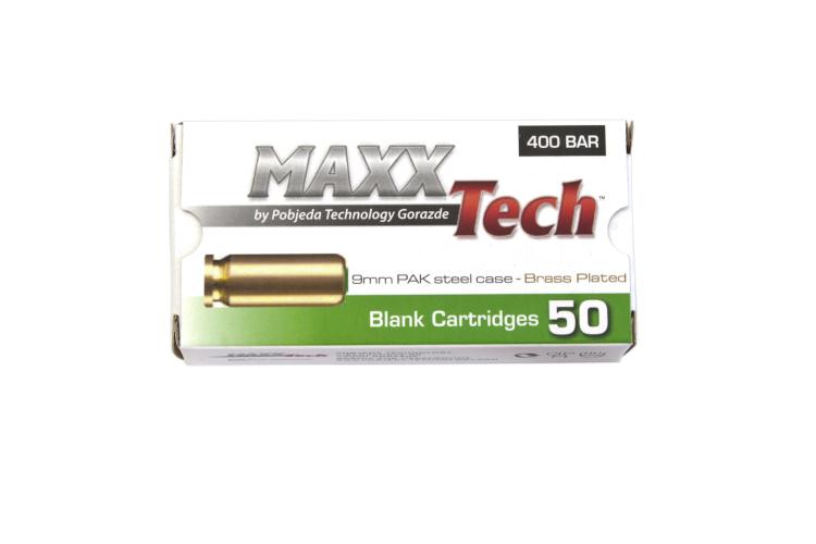 Startovací náboje 9mm pistole Pobjeda MAXX Tech, střelivo do plynové pistole - 50ks