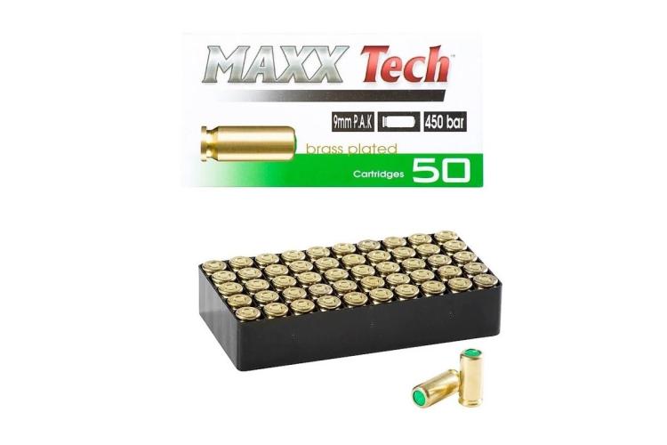 Startovací náboje 9mm pistole Pobjeda MAXX Tech, střelivo do plynové pistole - 50ks