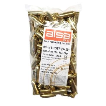 Náboj 9mm Luger ALSA PRO FMJ 124gr, balení 100 ks
