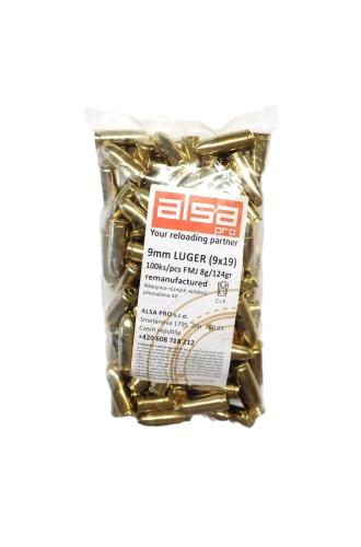Náboj 9mm Luger ALSA PRO FMJ 124gr, balení 100 ks