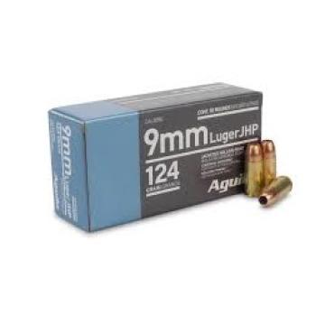 Pistolové náboje Aguila 9 mm Luger JHP 124gr, 50ks, kat. A-I