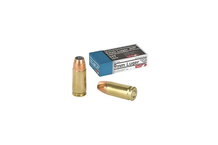 Pistolové náboje Aguila 9 mm Luger JHP 124gr, 50ks, kat. A-I